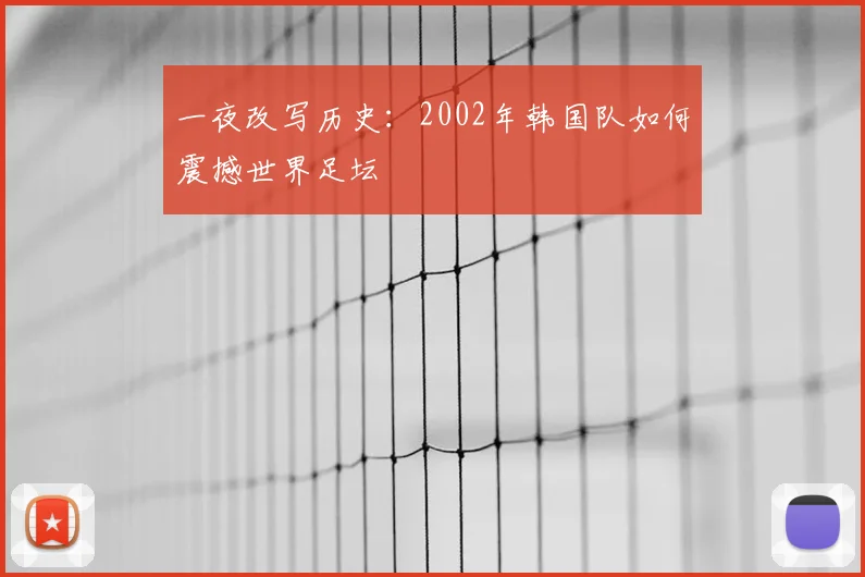 一夜改写历史：2002年韩国队如何震撼世界足坛